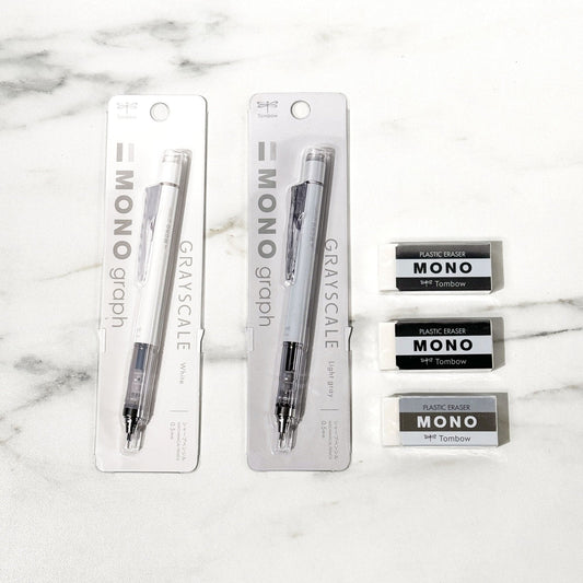 [CLEARANCE] Mono Gray Scale Stationery Bundle / Tombow